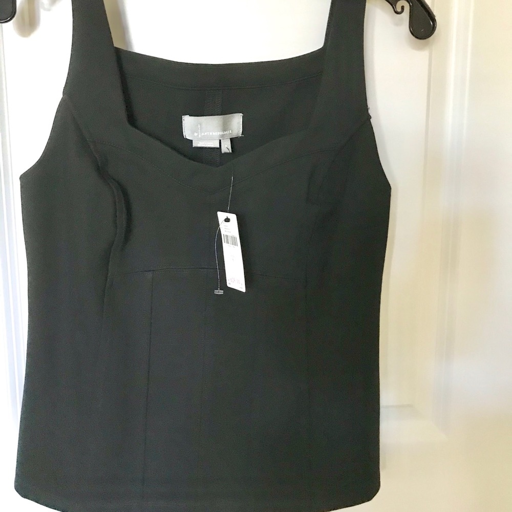 Anthropologie black sleeveless knit top